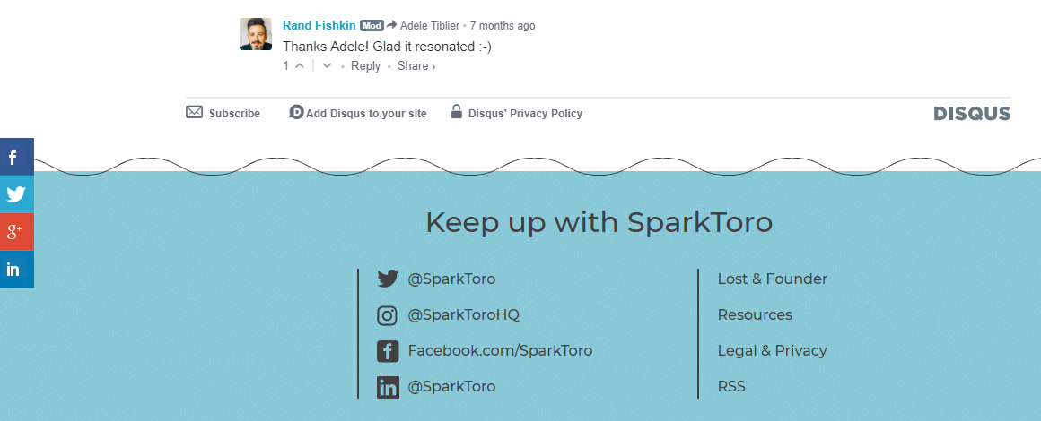 iconos de redes sociales en SparkToro