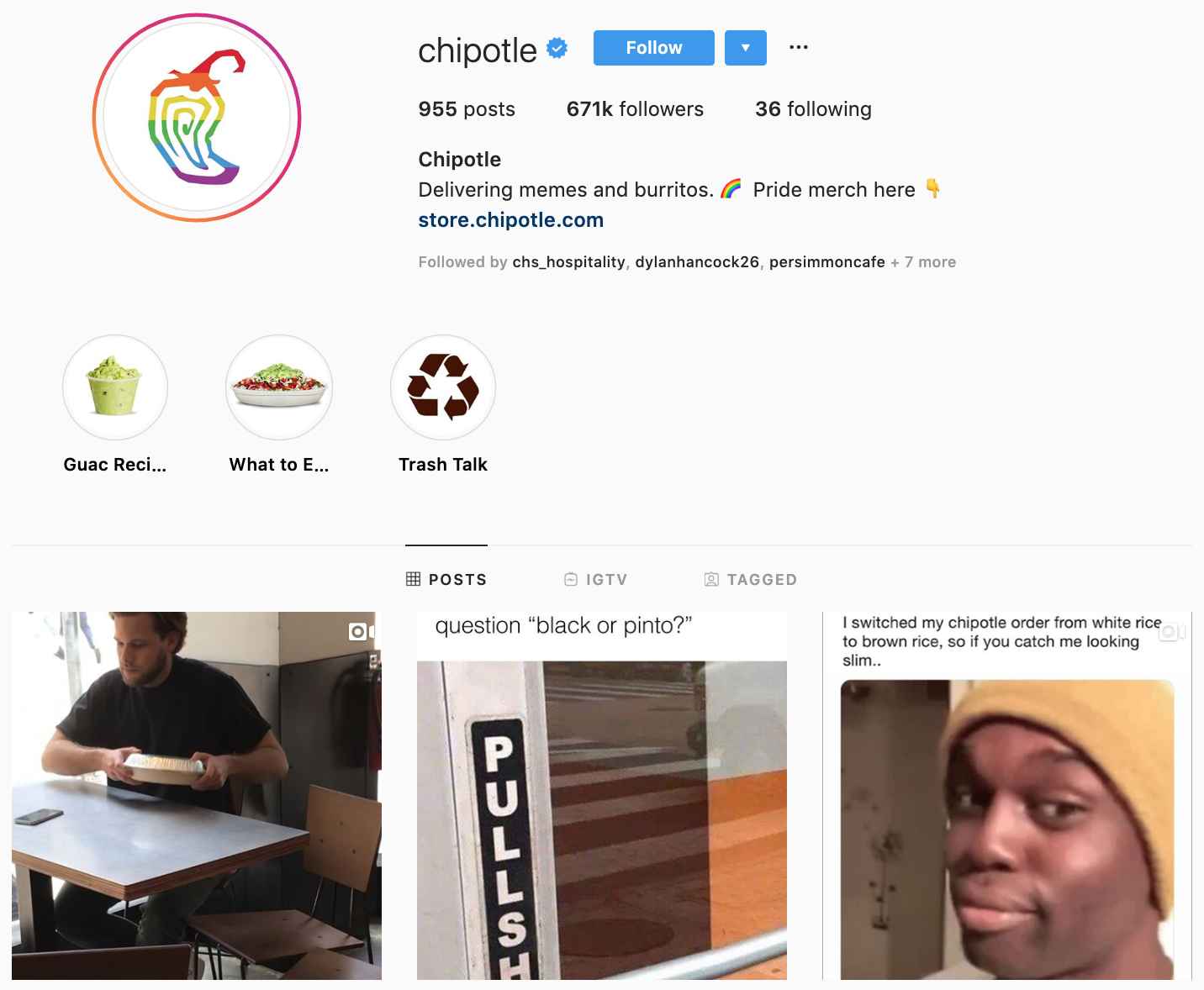 Chipotle en Instagram - Las mejores marcas para seguir
