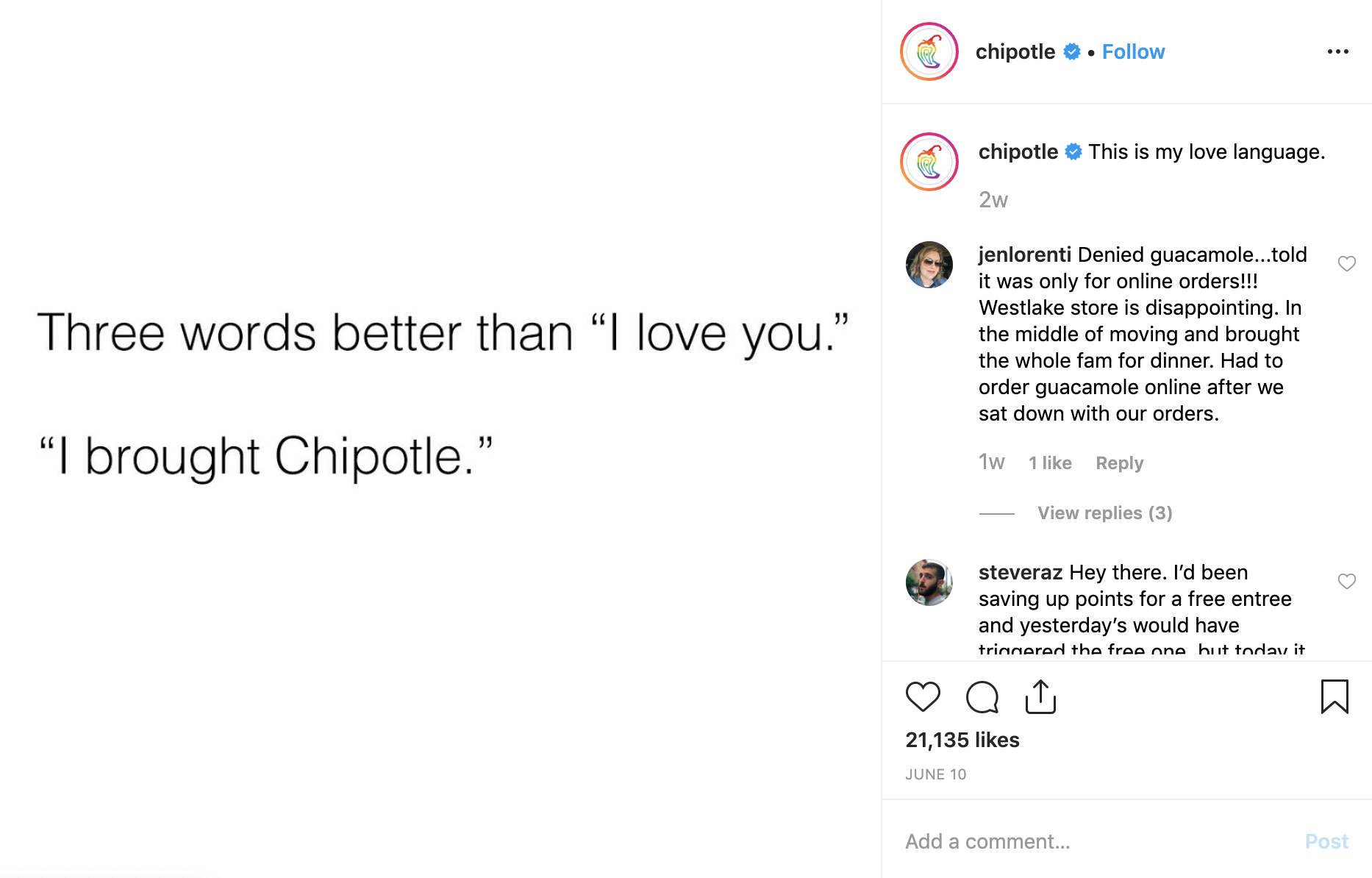 Chipotle en Instagram - las mejores marcas a seguir