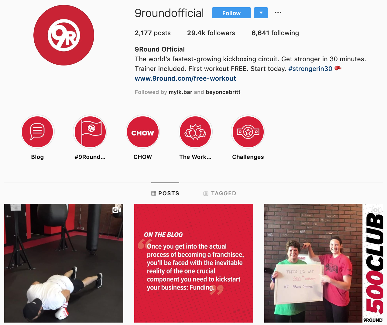 9Round en Instagram - las mejores marcas a seguir