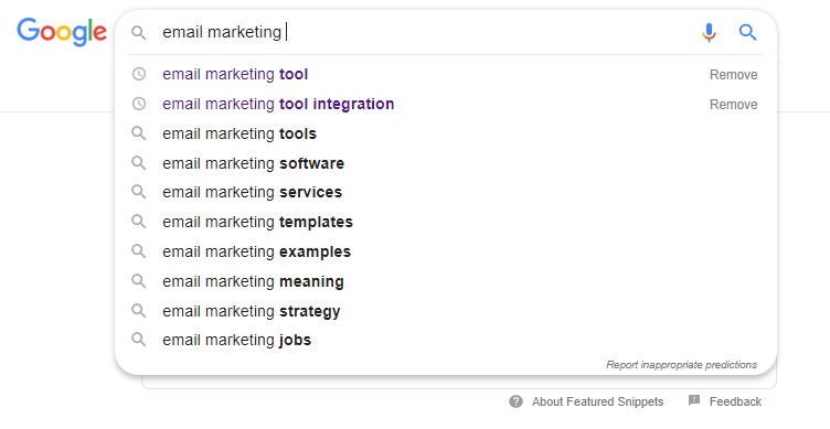 Sugerencias de Google para marketing por correo electrónico
