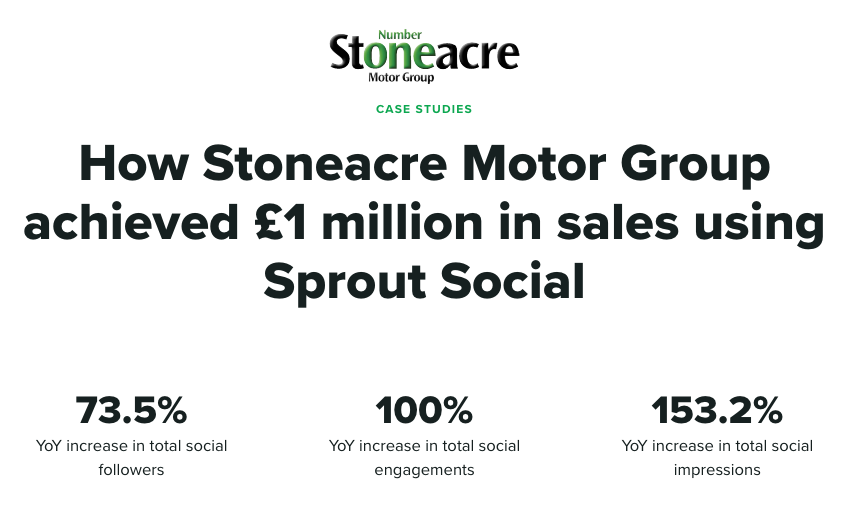 Estudio de caso de Sprout de Stoneacre Motor Group