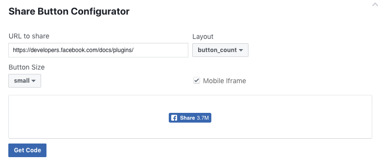 configurador de botones de compartir en facebook