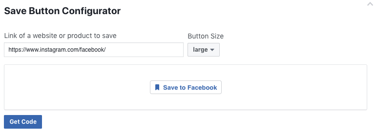 guardar el configurador de botones de facebook
